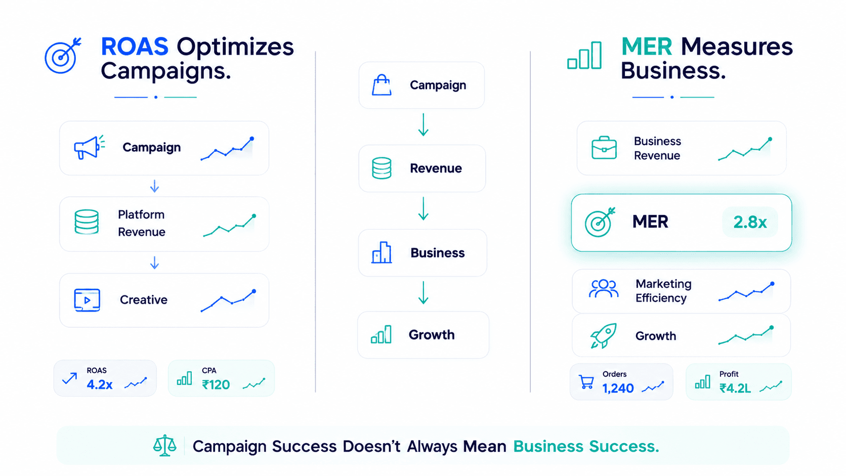 MER vs ROAS Decision Metric Guide
